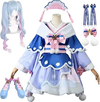 【フルセット】スタミュ 那雪透などに 制服 コスプレ衣装 ウィッグ A-0990 初音ミク 雪ミク コスチュームセット(S-M) コスプレ